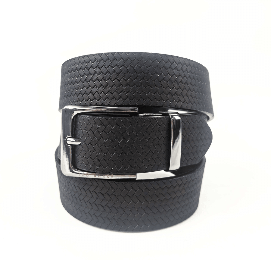Ted Baker GEO EMBOSSED BELT | BLACK