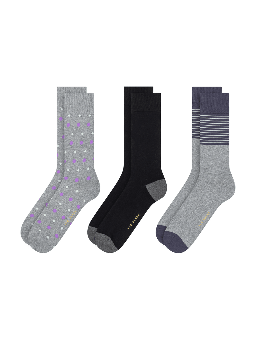 Ted Baker 3 PK Men's Non Terry Crew | BLACK